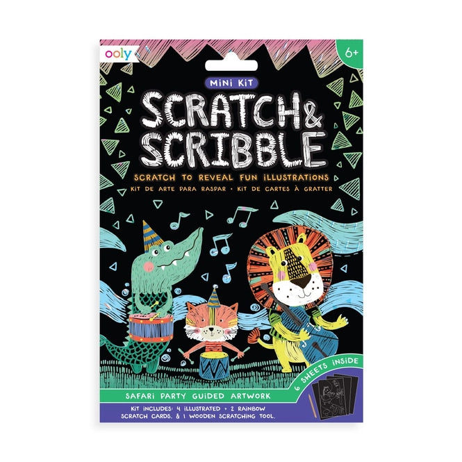 Ooly Mini Scratch & Scribble Art Kit / Safari Party