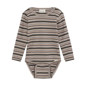 Minymo Ribbed Bodysuit / Olive Stripe