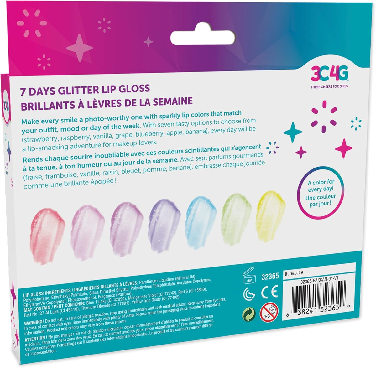 7 Days Glitter Lip Gloss Set