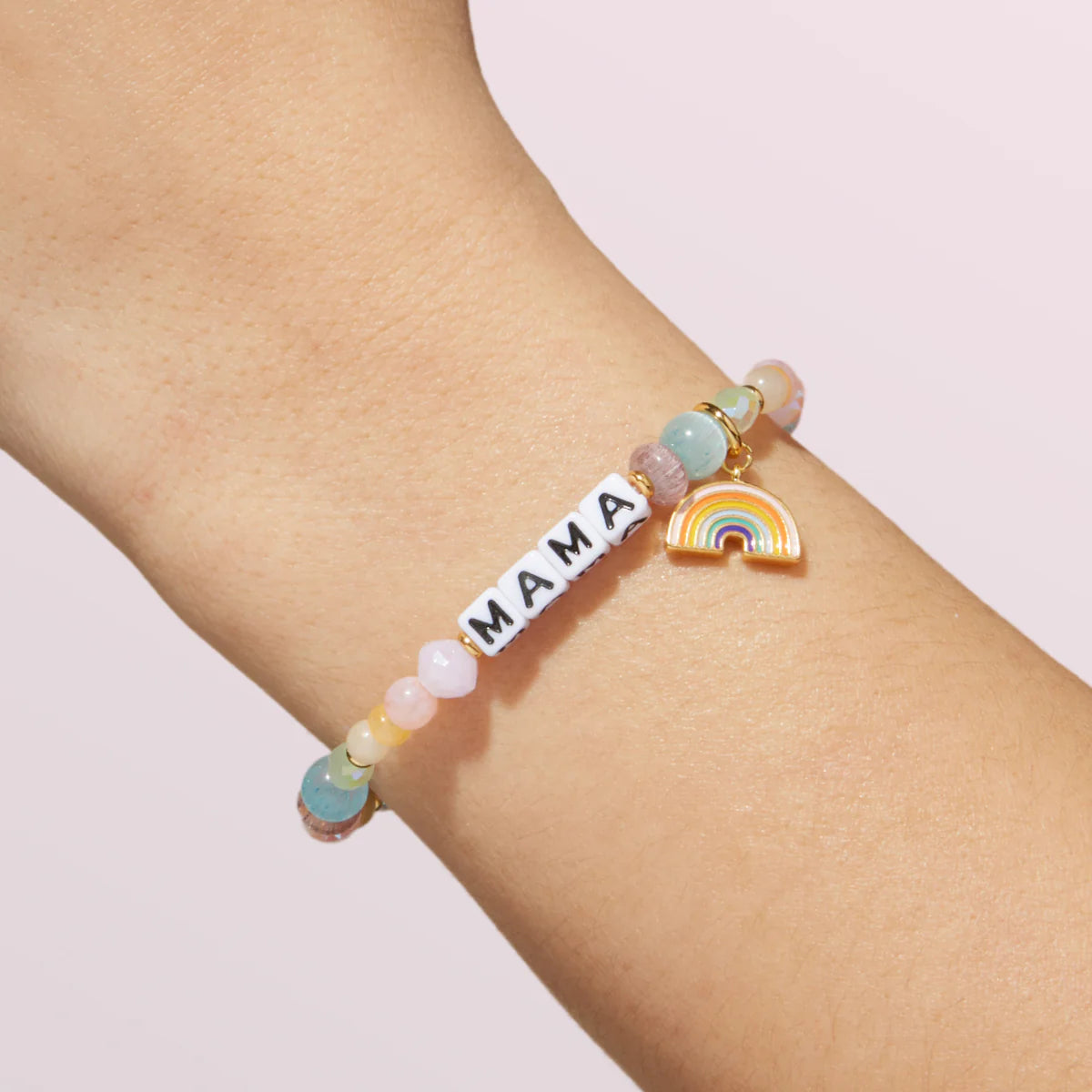 Little Words Project Mama Rainbow Charm Bracelet / White