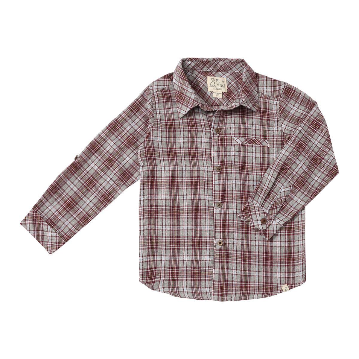 Me & Henry Atwood Woven Shirt / Burgundy Plaid