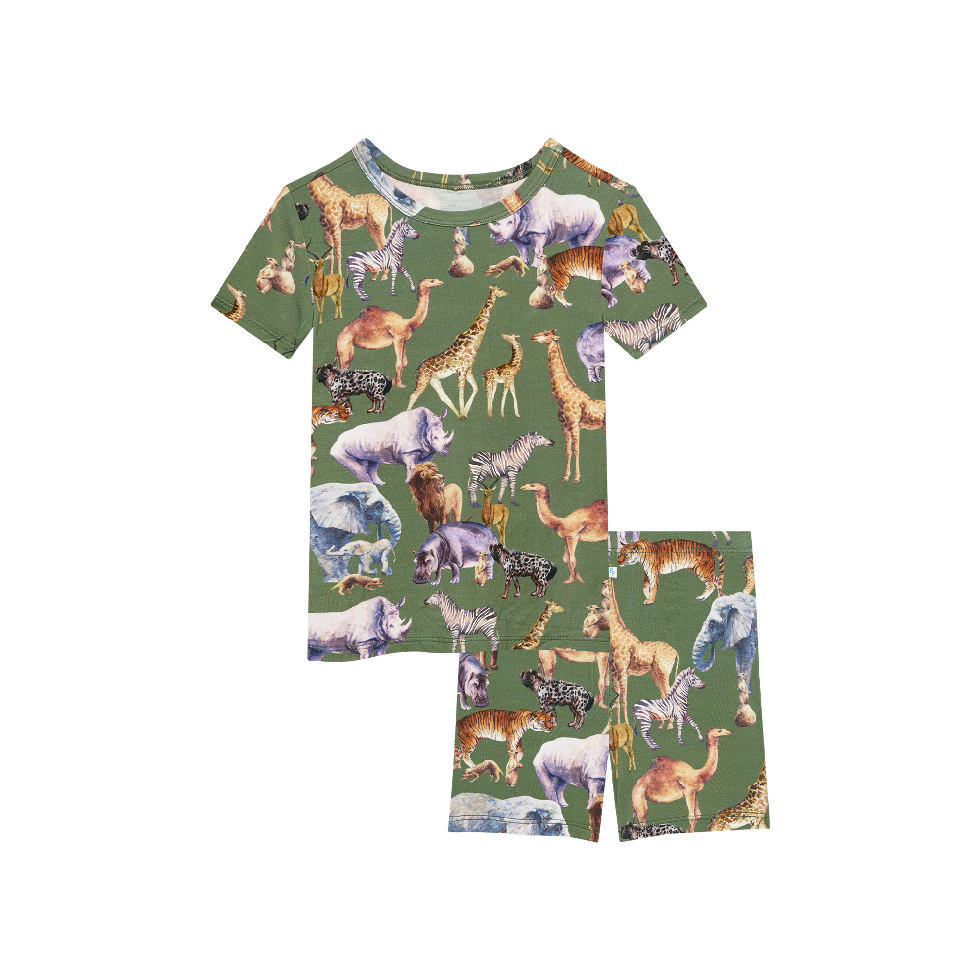 Posh Peanut Short Sleeve Shorts Pajamas / Posh Safari