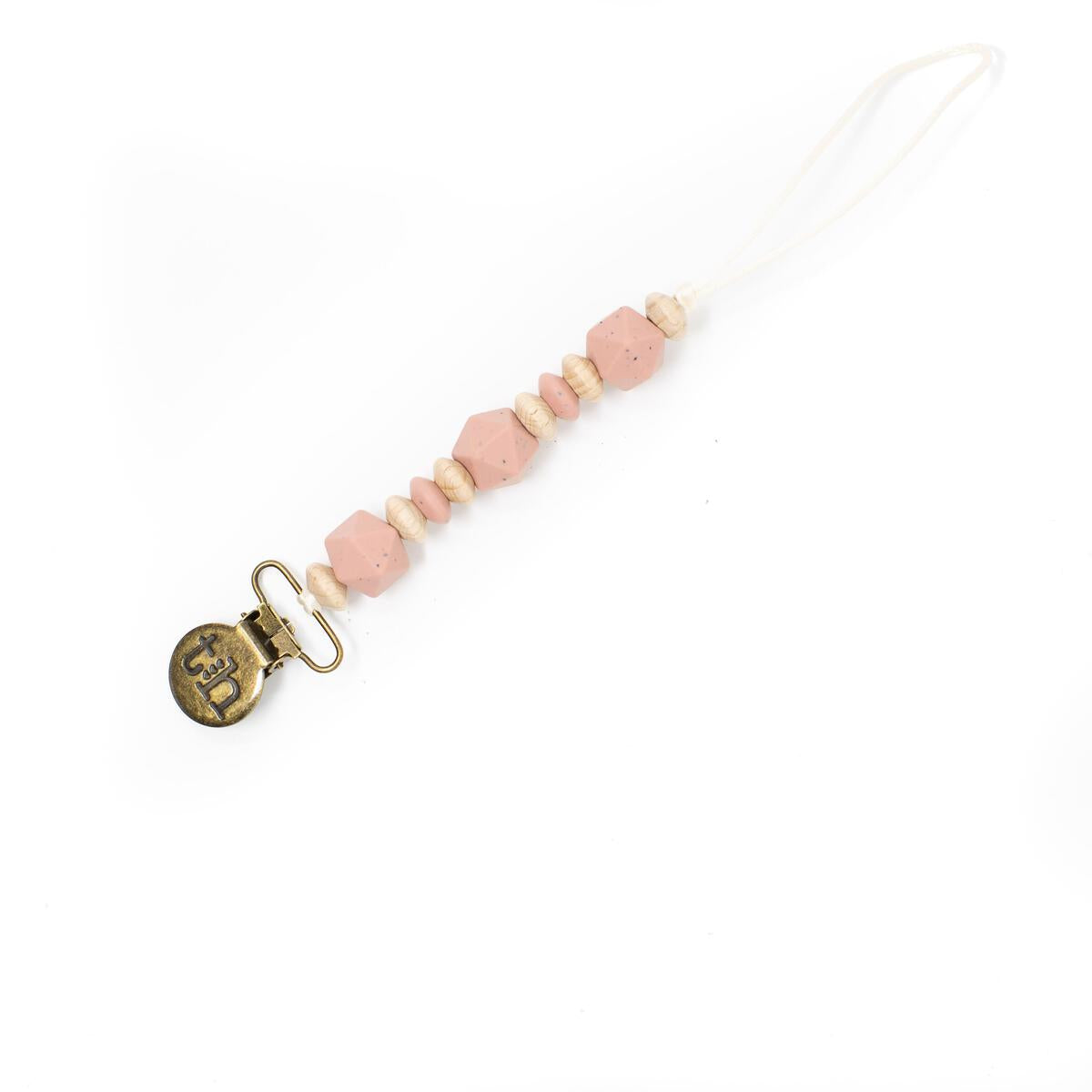 Petite Luca Silicone Pacifier & Toy Clip - Dusty Pink Speckled