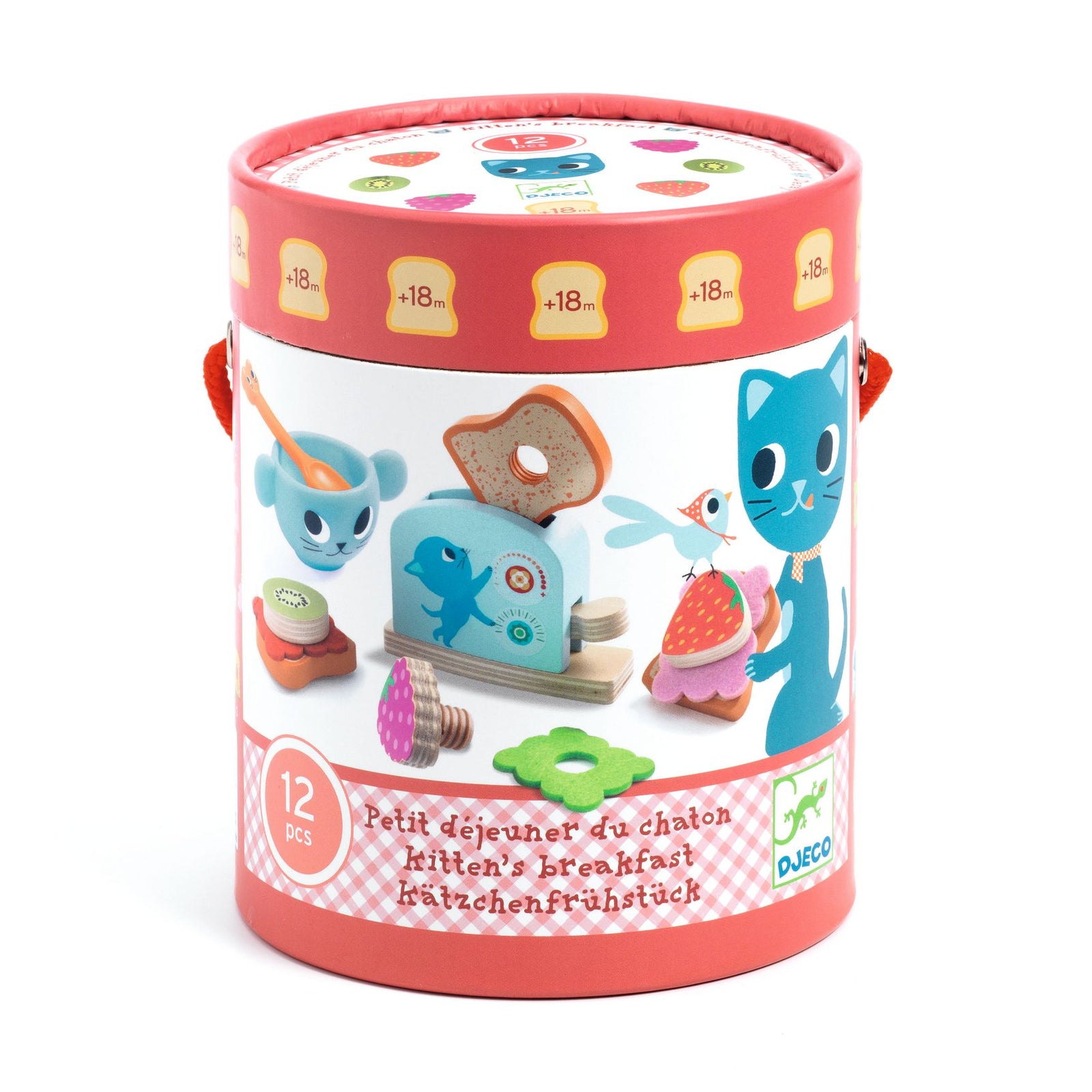 Wooden/Felt Kitten's Breakfast Play Set