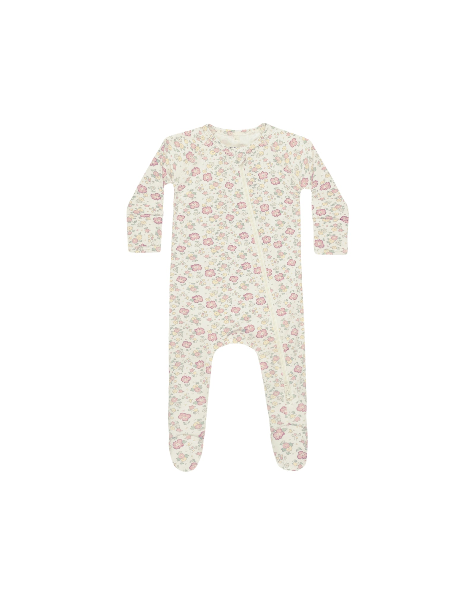 Quincy Mae Bamboo Zip Footie / Bloom