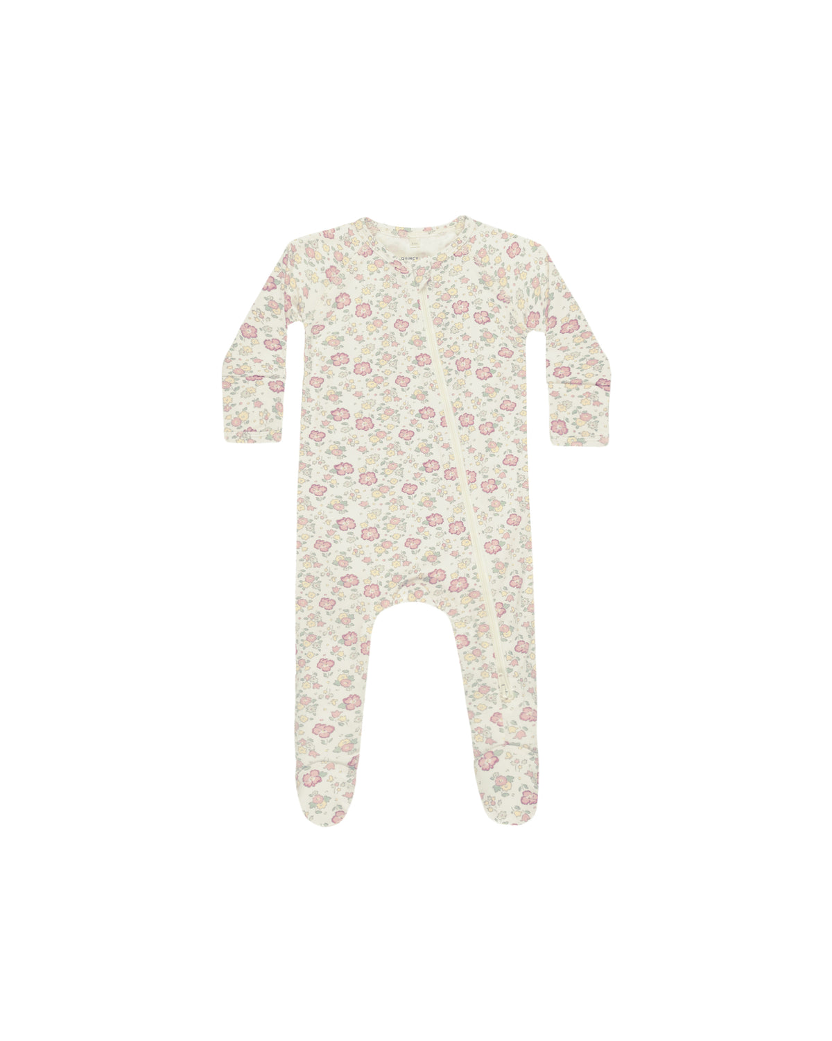 Quincy Mae Bamboo Zip Footie / Bloom