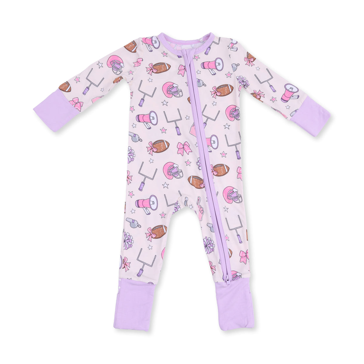 Football Cheer 2 Way Zipper Convertible Romper