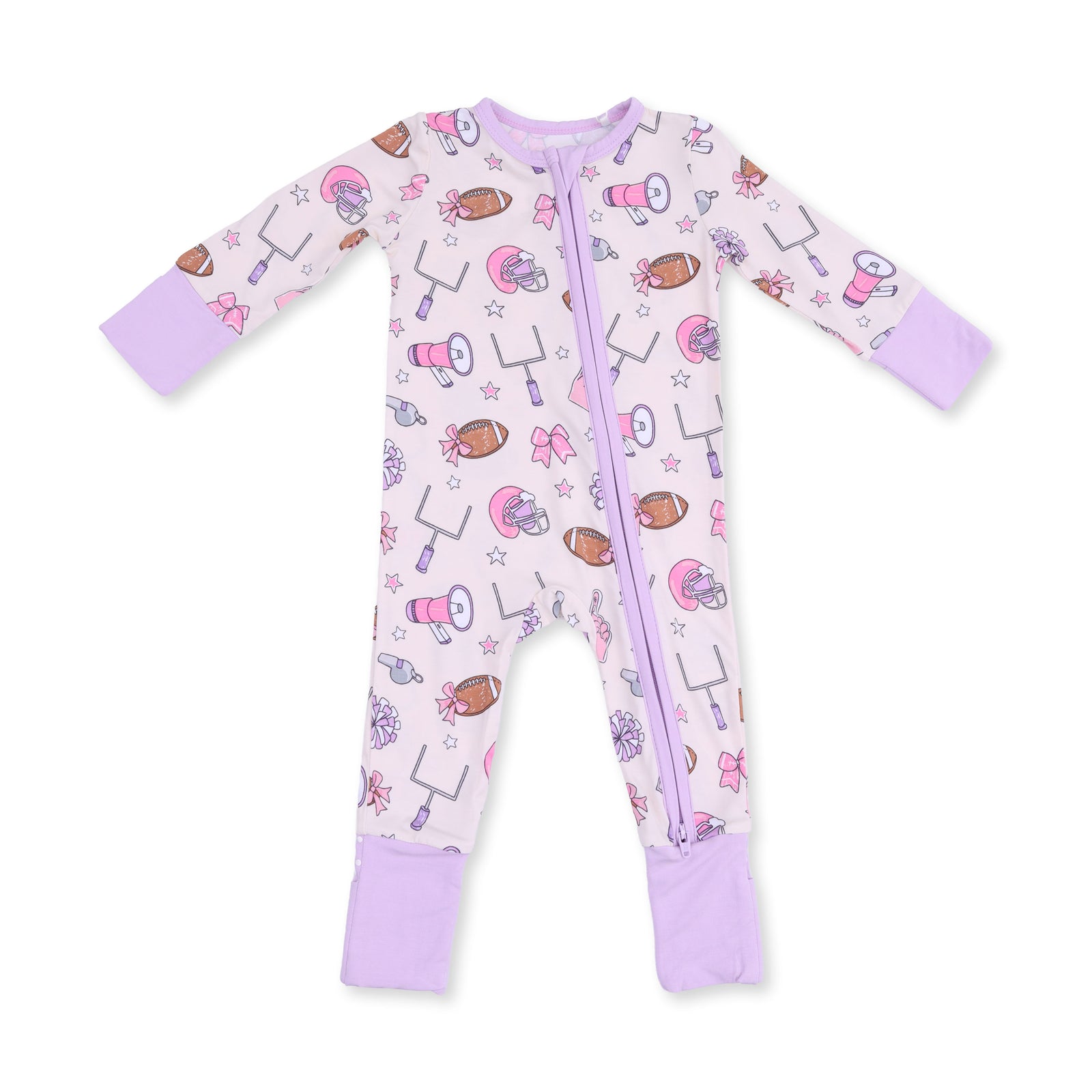 Football Cheer 2 Way Zipper Convertible Romper