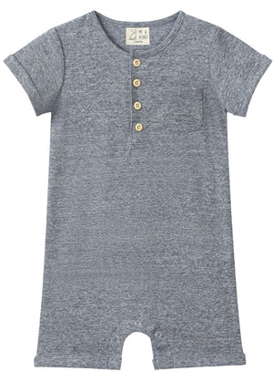 Me & Henry Camborne Henley Romper / Heathered Navy