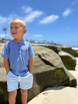 Me & Henry Hugo Twill Shorts / Pale Blue