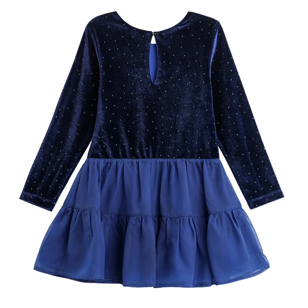 Mabel + Honey Navy Velvet Dreams Dress