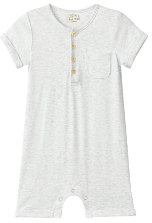 Me & Henry Camborne Henley Romper / Grey