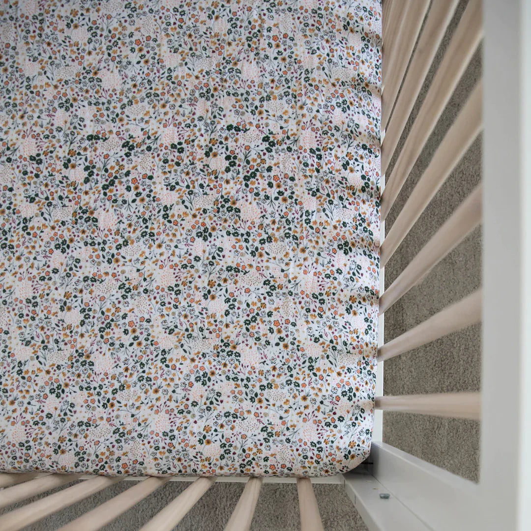 Little Unicorn Cotton Muslin Crib Sheet / Pressed Petals