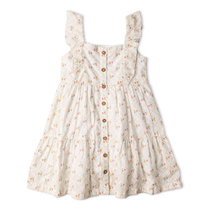 Organic Flutter Buttoned Tier Dress / Spring Weave