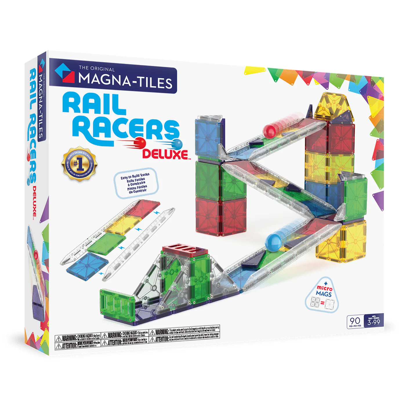 Magna-tiles Rail Racers Deluxe 90-Piece Set