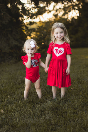 Retro Flowers Flutter Sleeve Onesie