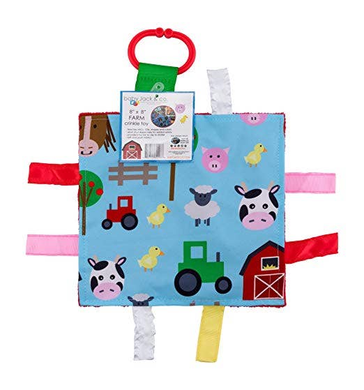 Baby Jack Crinkle Tag Square 8"x8" / Farm