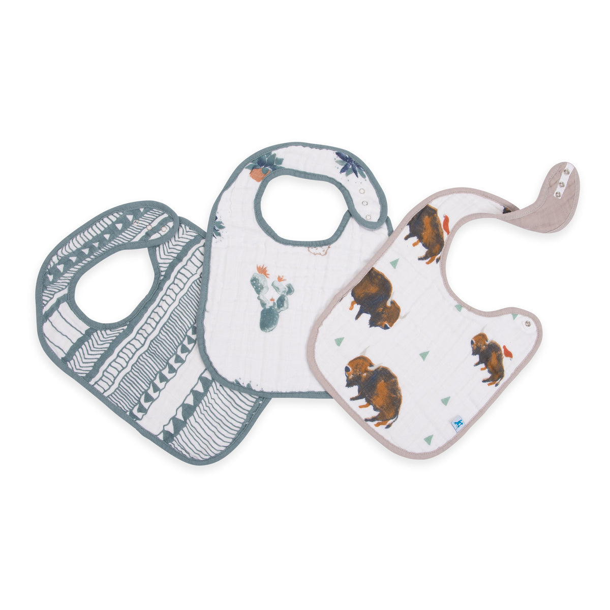 Little Unicorn Cotton Muslin Classic Bib 3 Pack / Bison