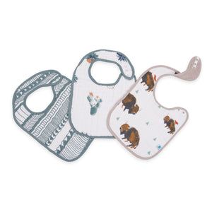 Little Unicorn Cotton Muslin Classic Bib 3 Pack / Bison