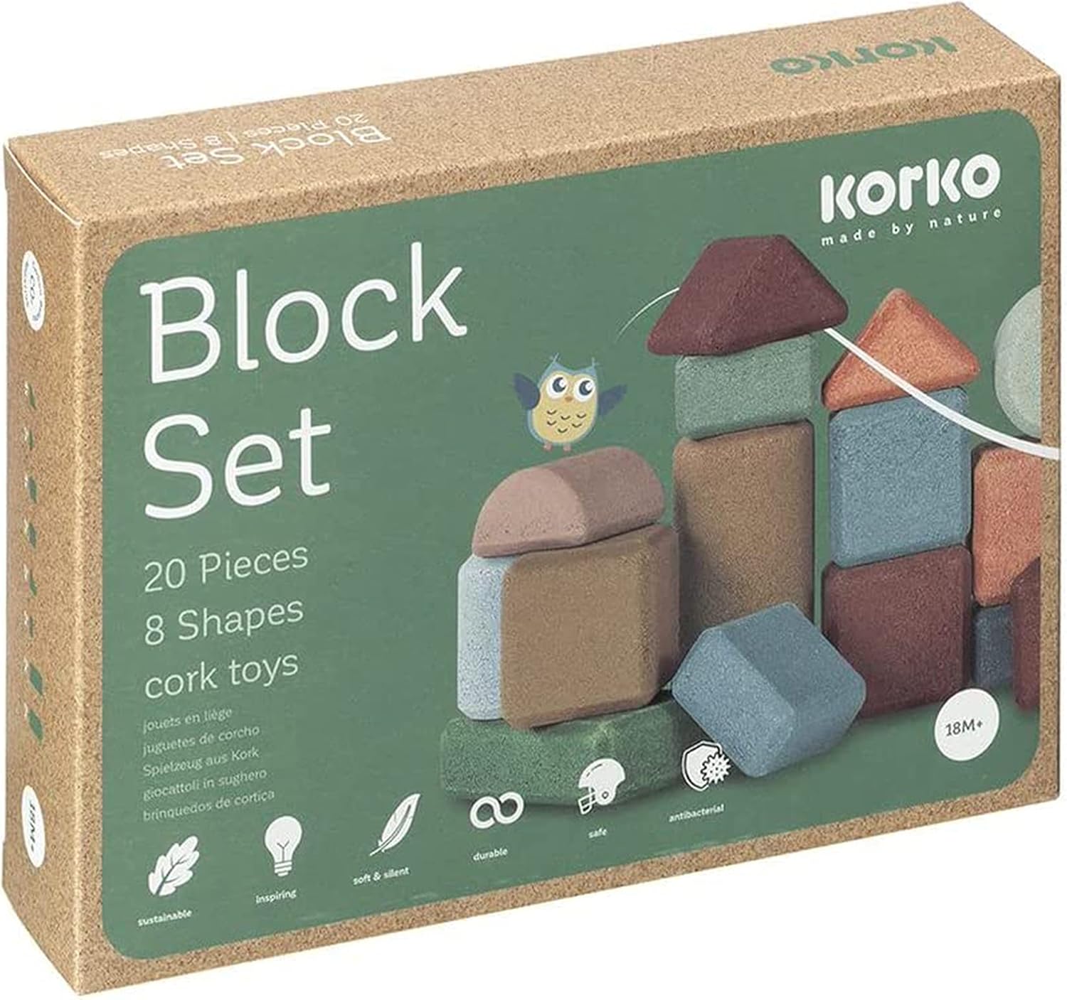 Hape Korko Cork Building Block Set - 20 Pieces