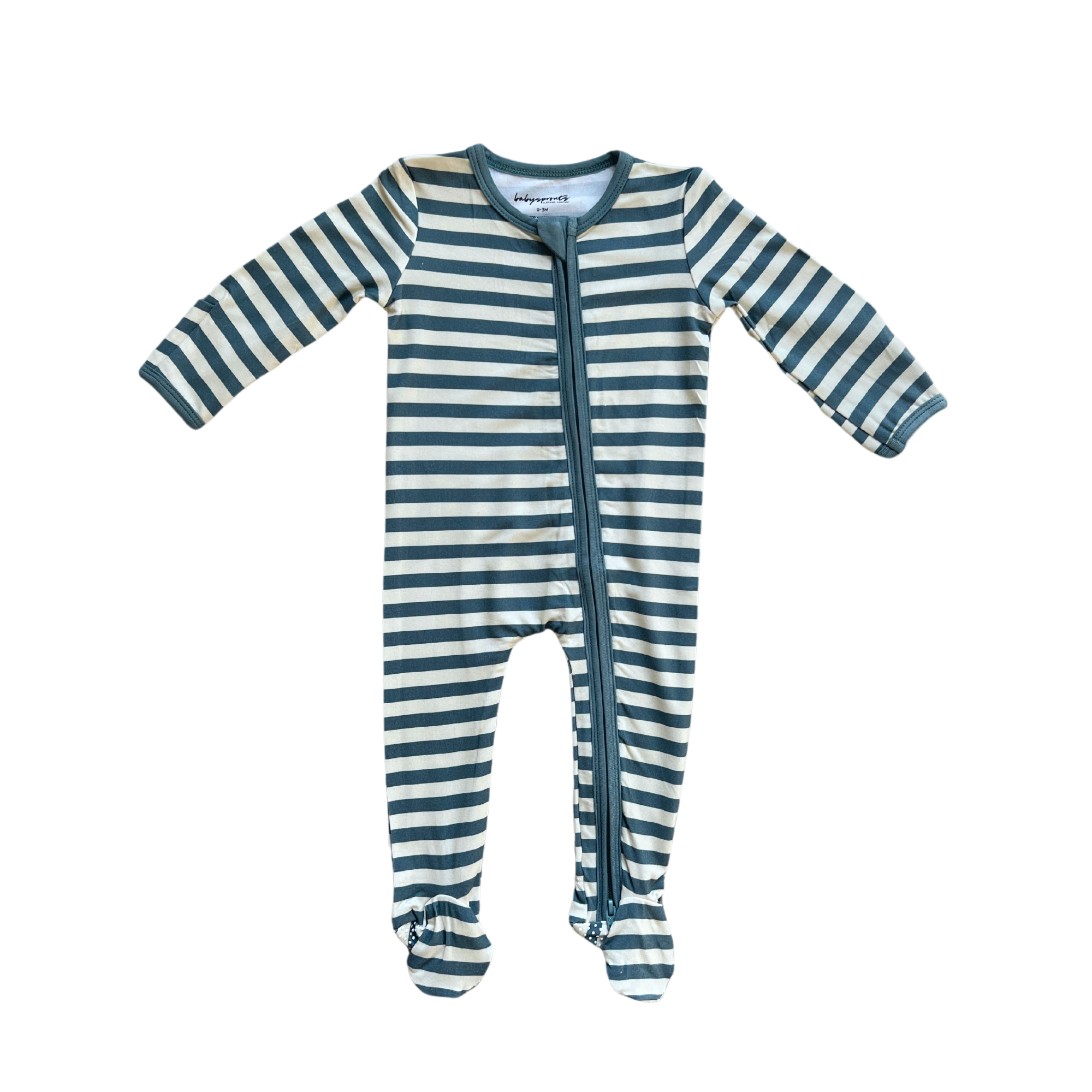 Babysprouts Footie Romper / Storm Stripe