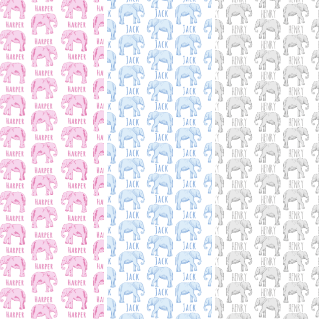 Plush Minky Fleece Personalized Blanket | Elephant