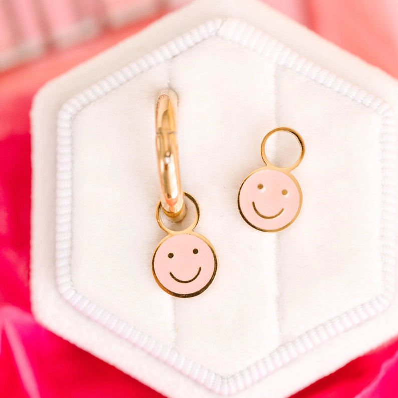 Pierced Pink Smiley Charms