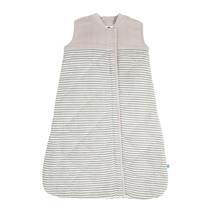 Little Unicorn Cotton Muslin 2.6 TOG Quilted Sleep Bag / Grey Stripe