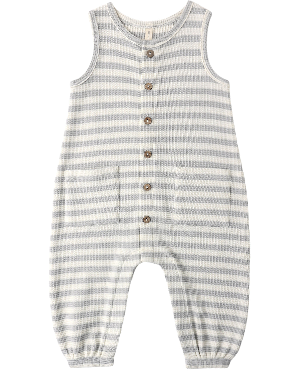 Quincy Mae Waffle Jumpsuit / Sky Stripe