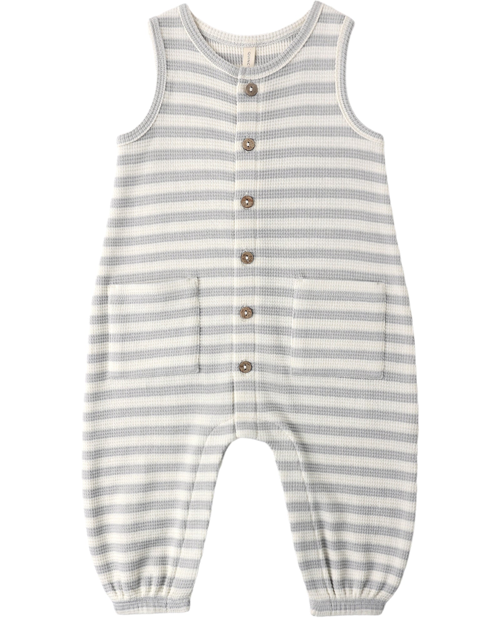 Quincy Mae Waffle Jumpsuit / Sky Stripe