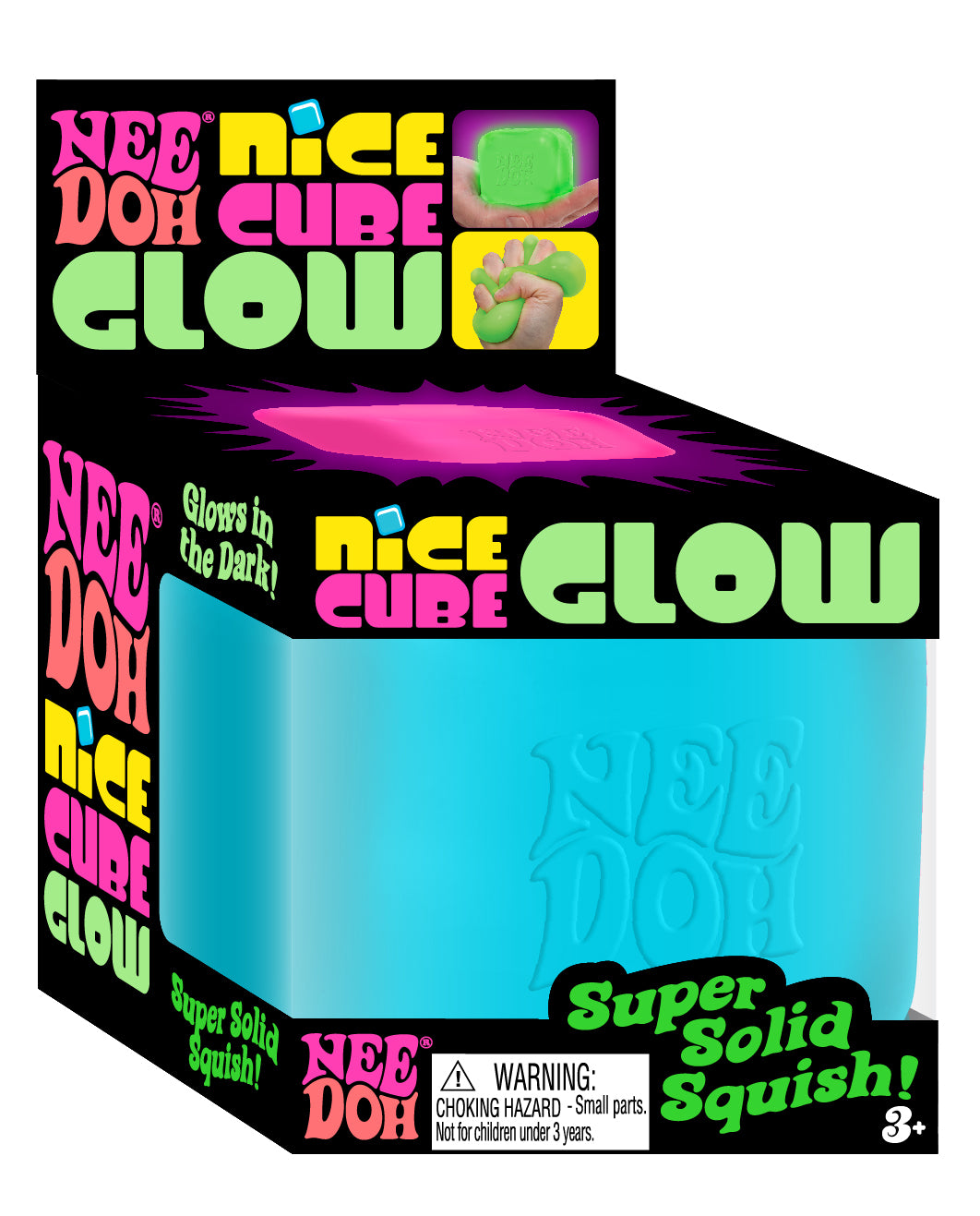 Nee Doh GLOW Nice Cube - Assorted