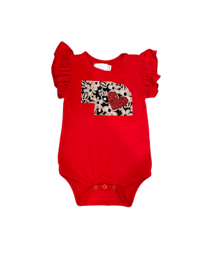 Retro Flowers Flutter Sleeve Onesie