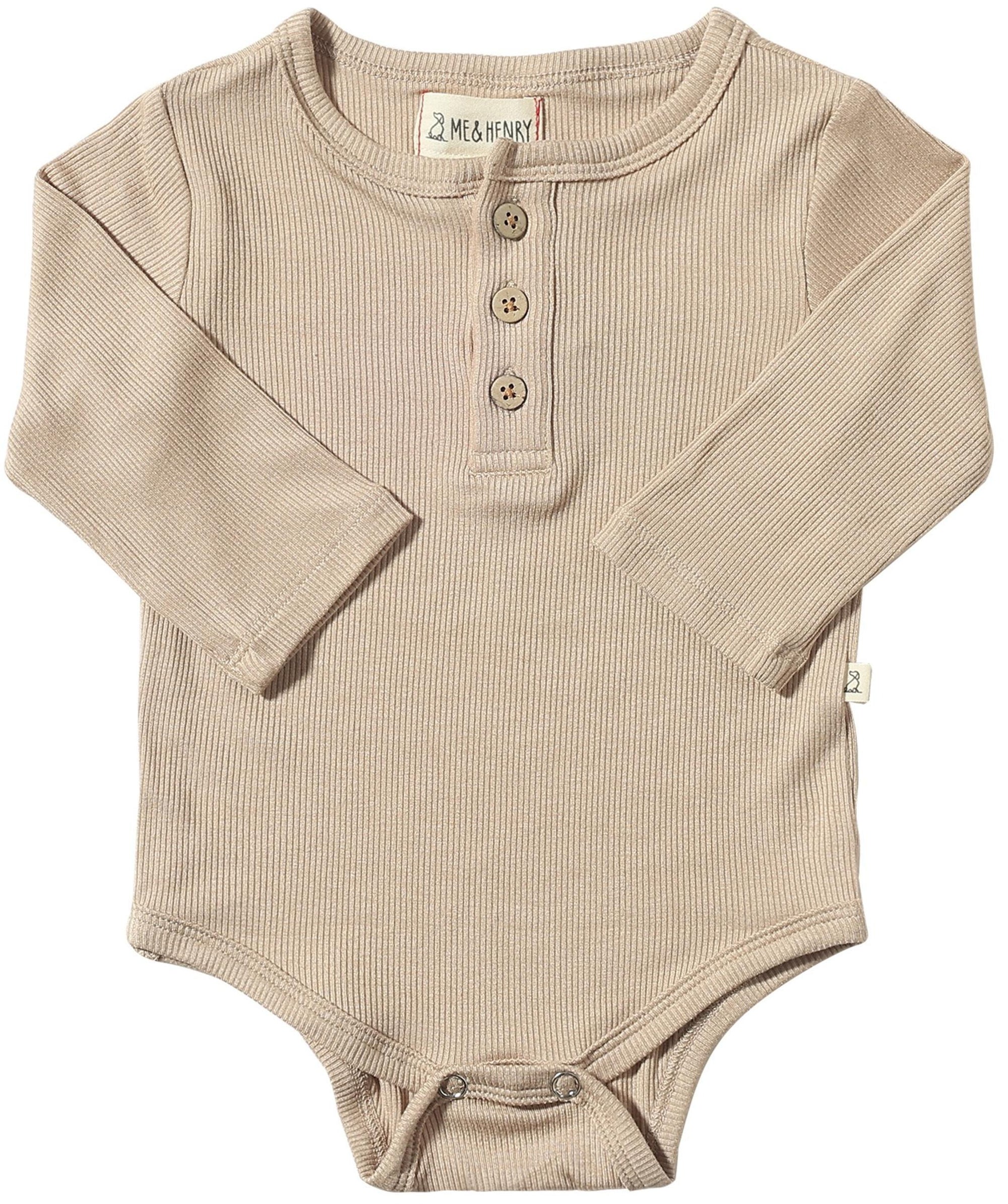 Me & Henry Aynor Ribbed Onesie / Beige