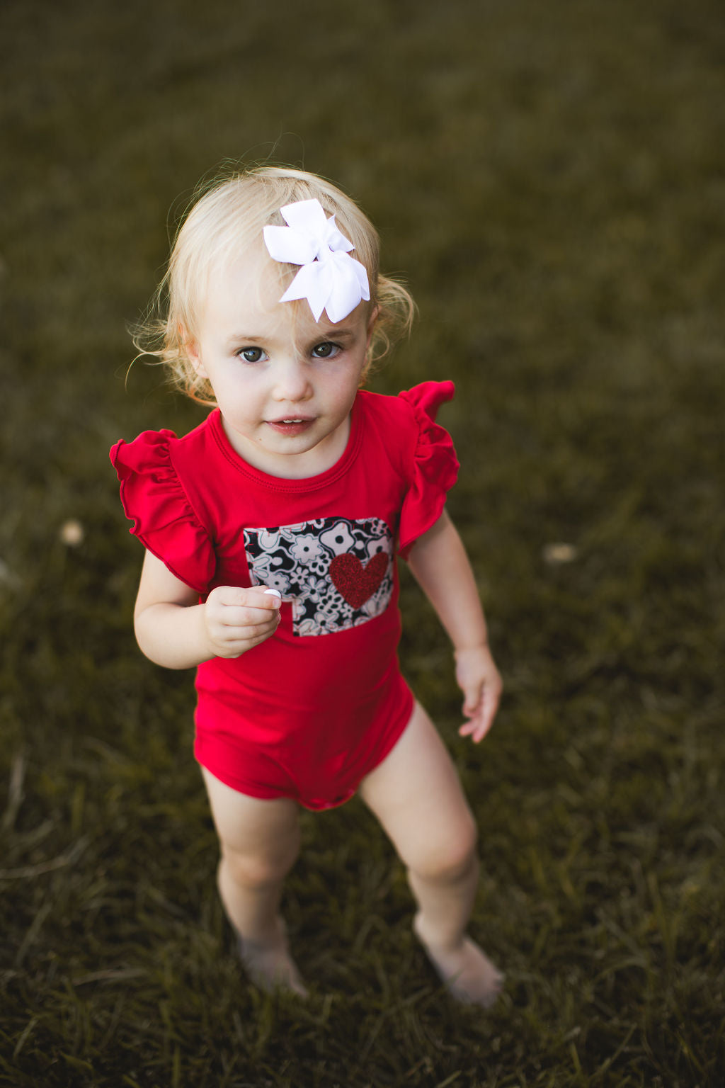 Retro Flowers Flutter Sleeve Onesie