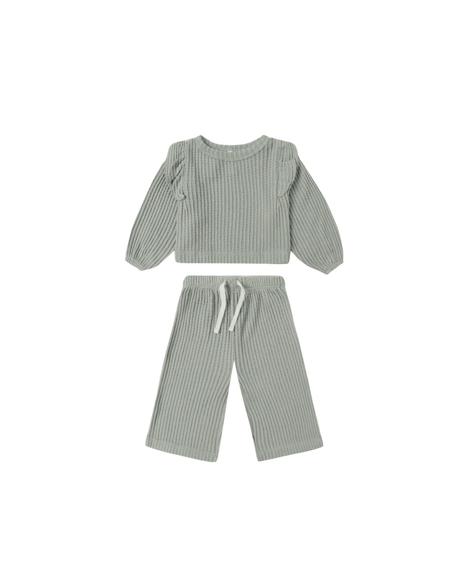 Quincy Mae Ruffle Cozy Set / Fern