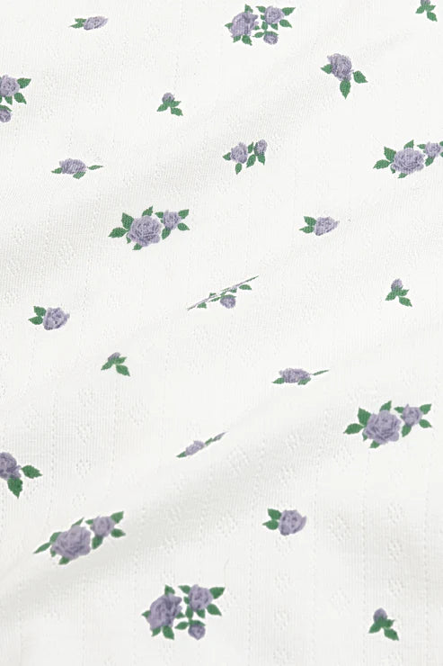 Kyte Baby Pointelle Zippered Footie / Spray Rose
