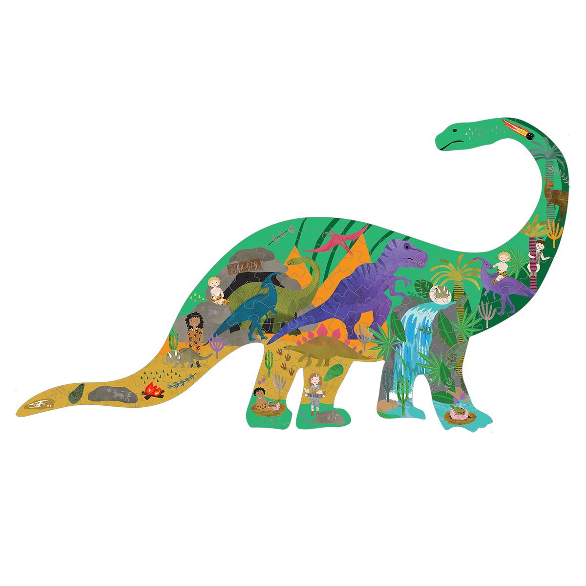 Diplodocus Shaped Jigsaw Puzzle - 80PC