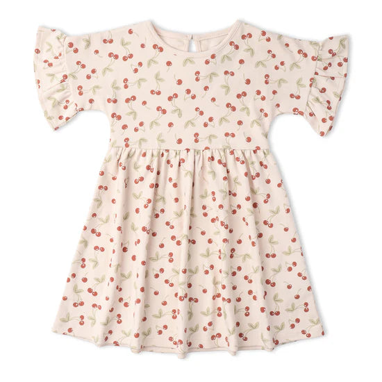 Organic Dolman Sleeve Dress / Cherry