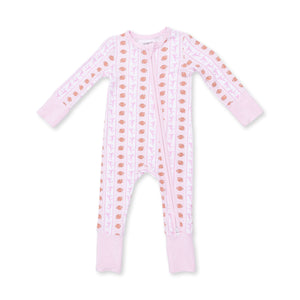 Football Bow Stripe 2 Way Zipper Convertible Romper