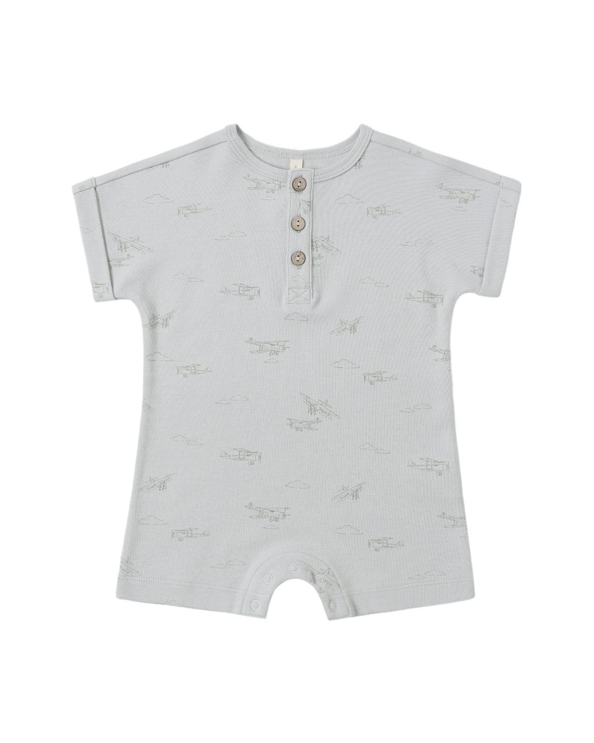 Quincy Mae Short Sleeve Romper / Airplanes