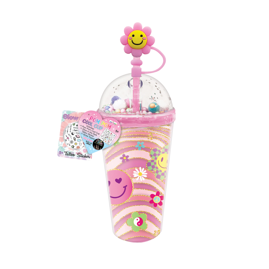 Groovy Flower Crystal Cool Cup & Straw Topper
