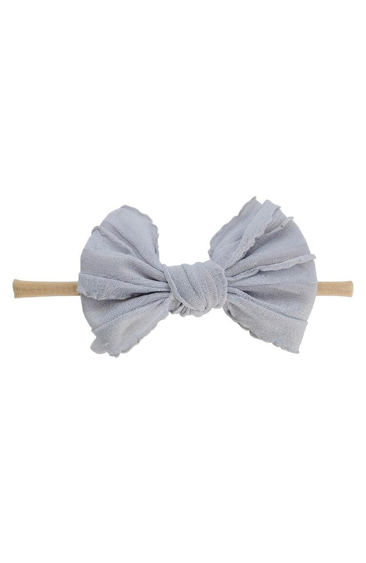 Vintage Bow Headband - Grey