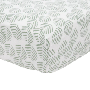 Little Unicorn Cotton Muslin Crib Sheet / Leaf Motif