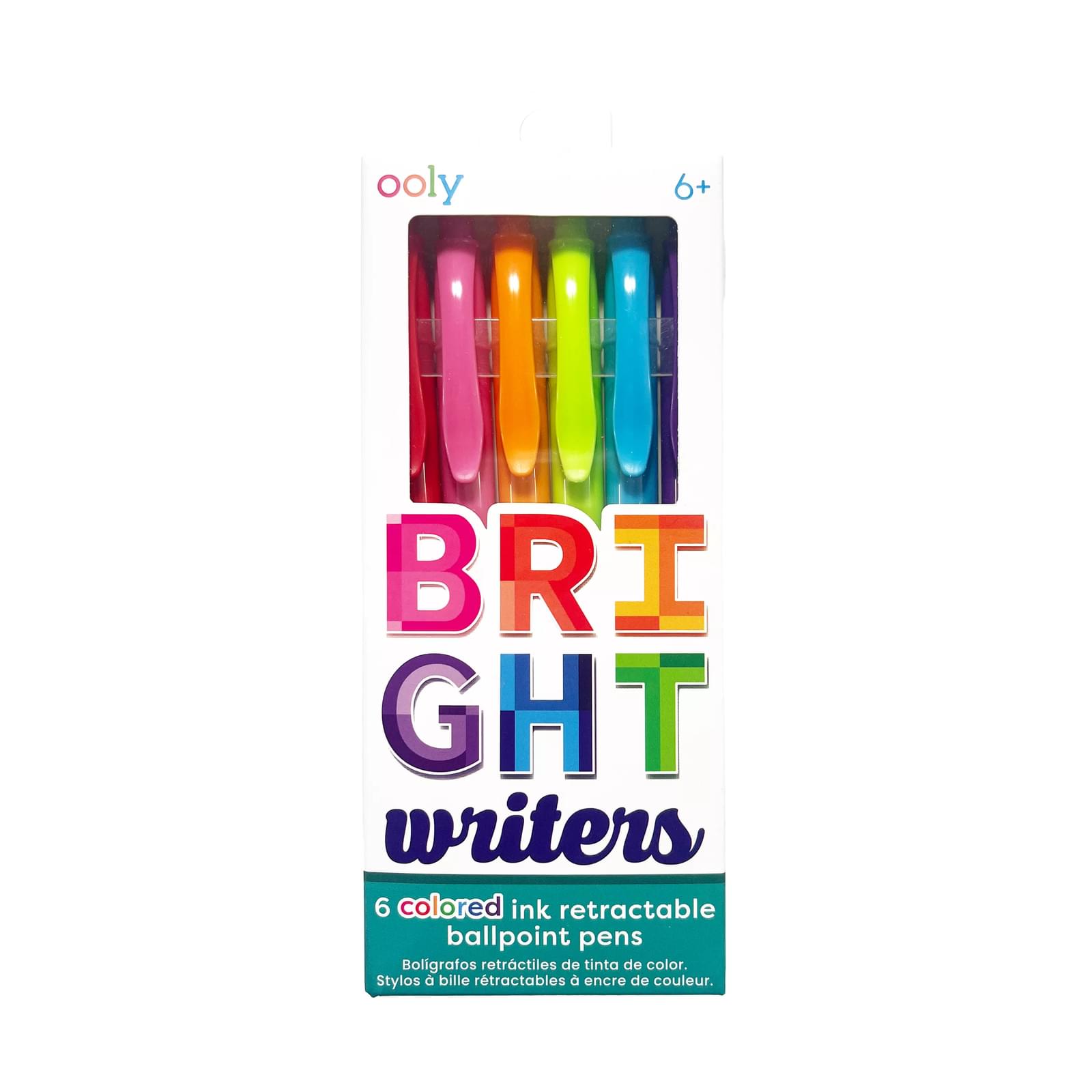 Ooly Bright Wrighters Colored Ink Retractable Ballpoint Pens