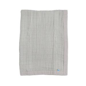 Little Unicorn Cotton Muslin Baby Quilt (30"x40") / Grey Stripe