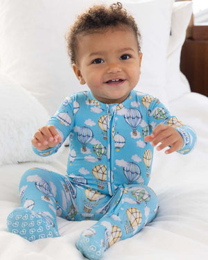 Lev Baby Zippered Footie / Sammy Hot Air Balloons