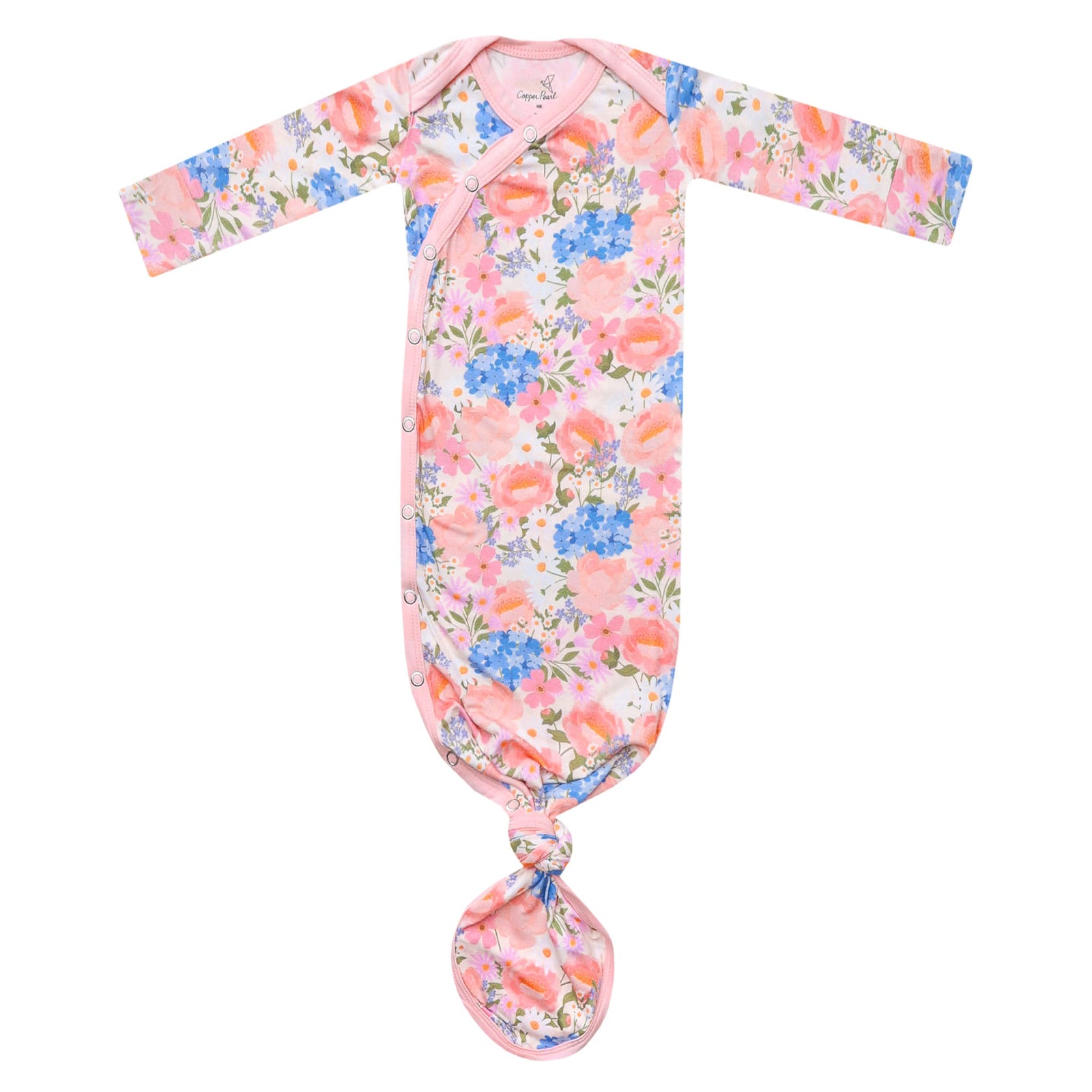 Copper Pearl Newborn Bamboo Knotted Gown / Penelope
