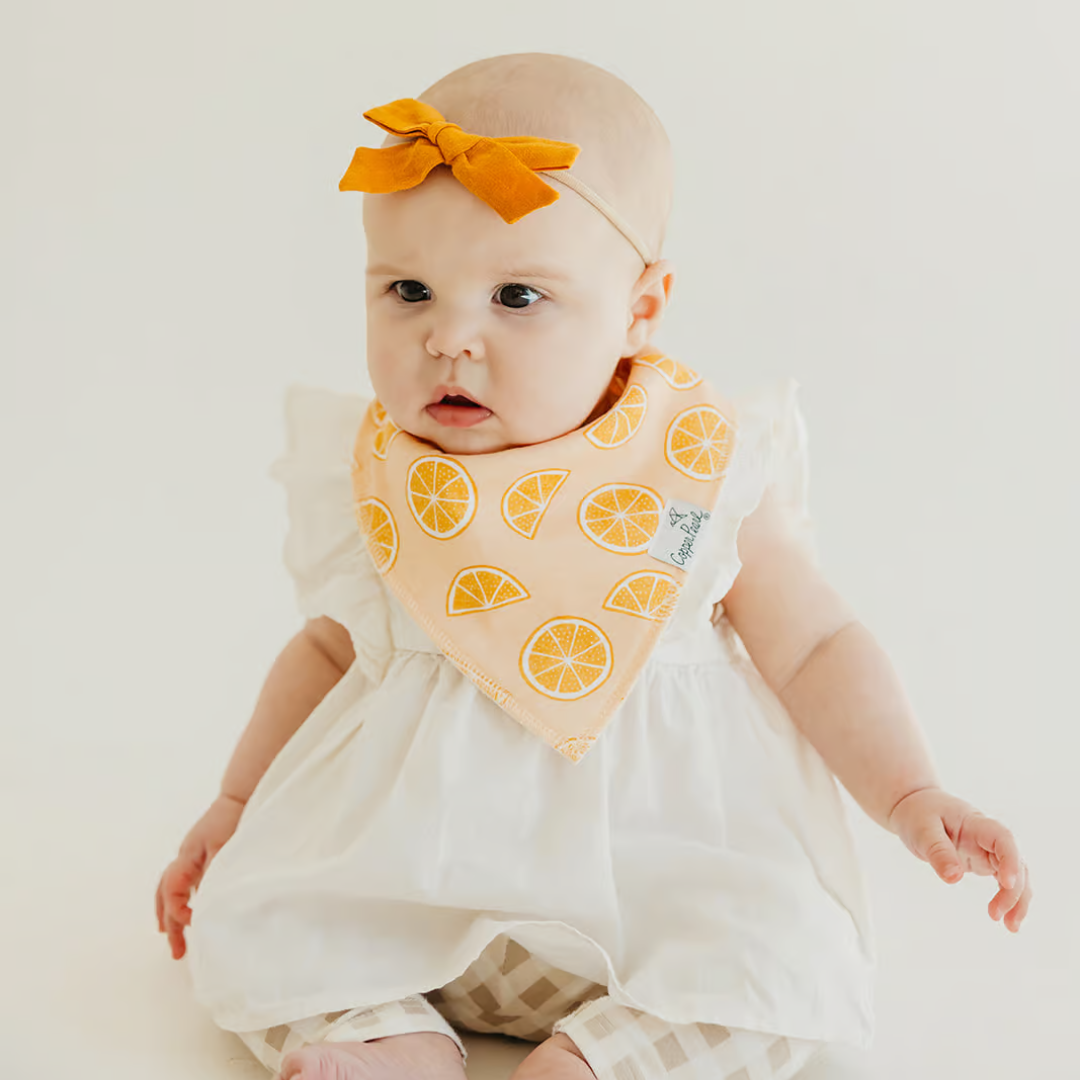 Copper Pearl Bandana Bibs / Clementine