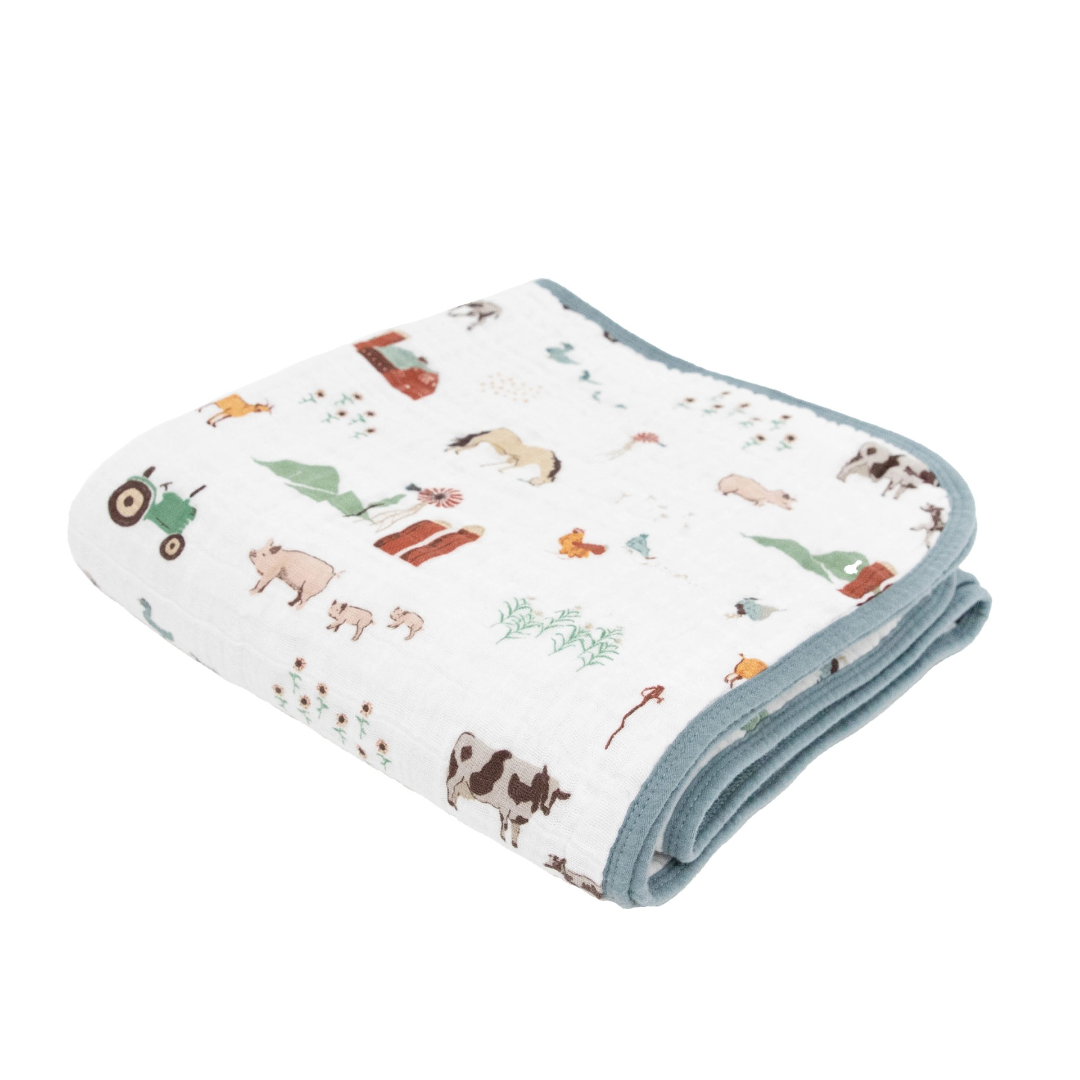 Little Unicorn Cotton Muslin Original Quilt (47"x47") / Farmyard