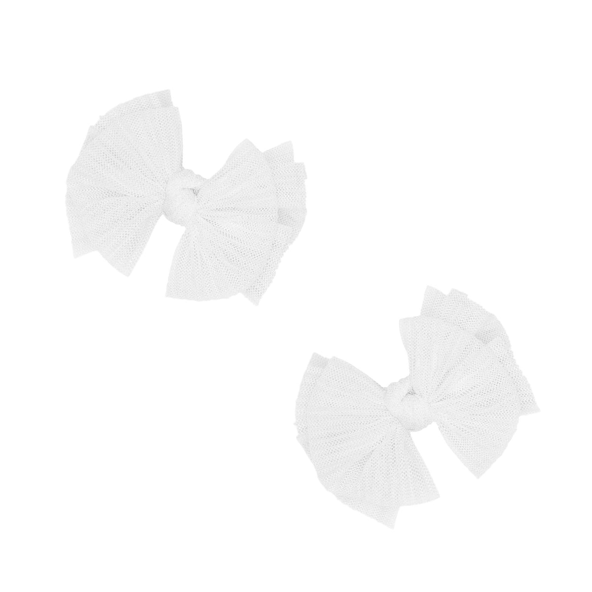Baby Bling Tulle Baby FAB Clips / Pleated White